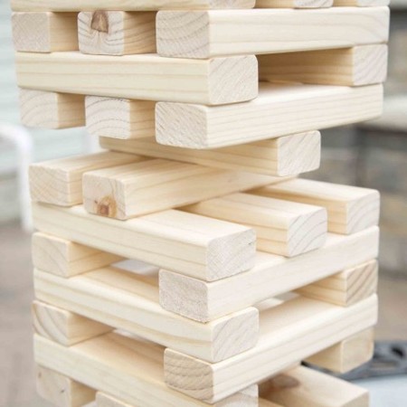Toy Time Nontraditional Giant Wooden Blocks Tower Stacking Game, Outdoor Yard, for Adults, Kids 906304YJD